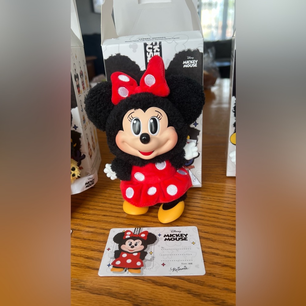 Authentic Pop Mart mickey and family cute together keychain - Minnie